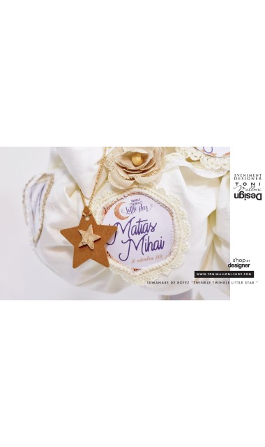 Lumanare de botez baieti personalizata, 65x4cm, Twinkle Twinkle little star  24
